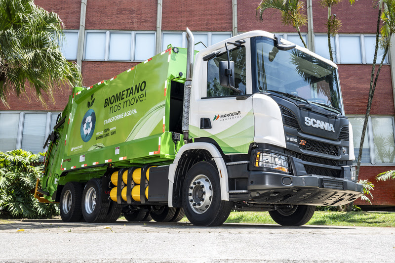 Scania na rota do gás lixo